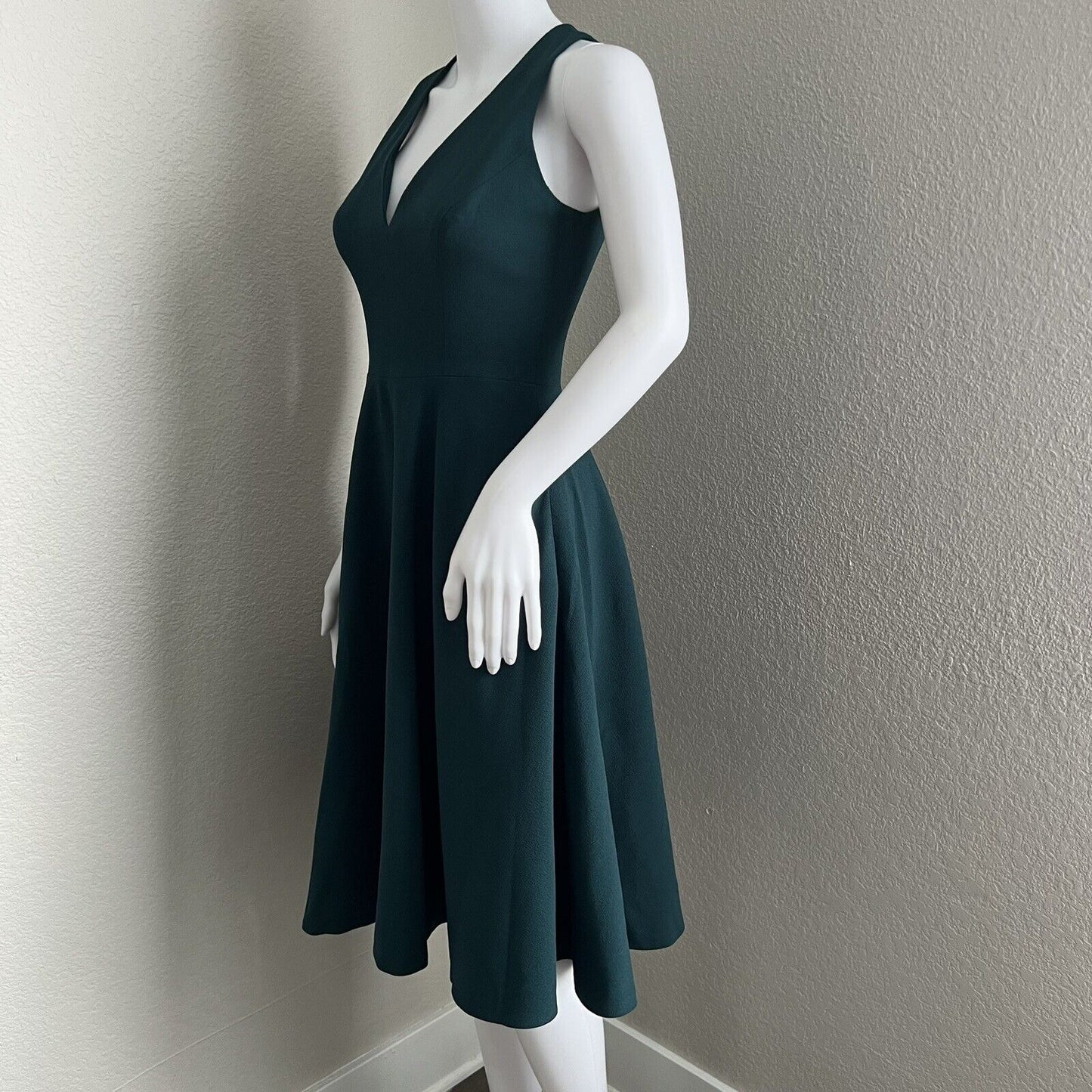 Dress the Population Catalina Fit Flare Cocktail Dress Size XS Pine Green Pocket