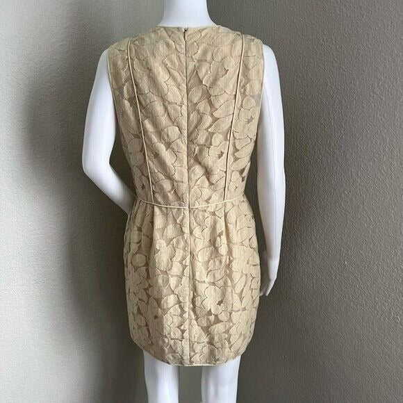 3.1 Phillip Lim Women's Dress Size 8 Beige Nude Sheath Floral Lace Wedding Guest