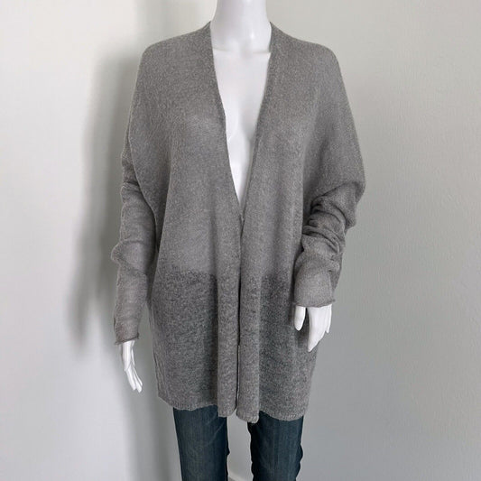 Kerisma Women's Cardigan Size S M Gray Open Wool Mohair Long Sleeve Relaxed