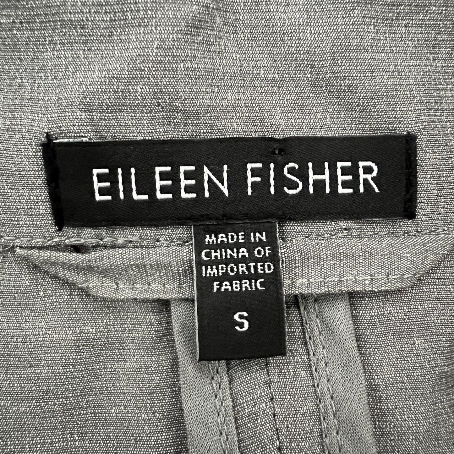 Eileen Fisher Women's Convert Collar Jacket Size S Pewter Gray Organic Cotton