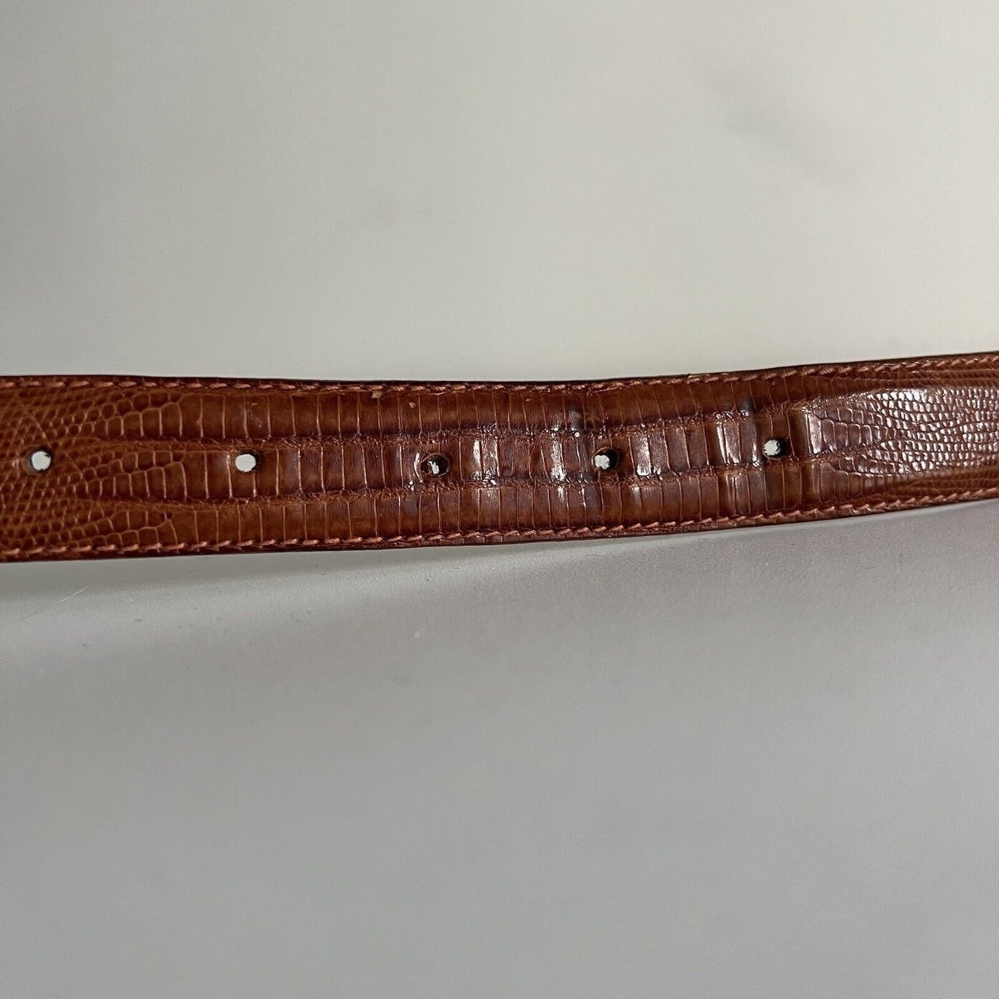 Vintage Ralph Lauren Women's Belt Size 26 RL 85 Genuine Lizard Sterling Italy