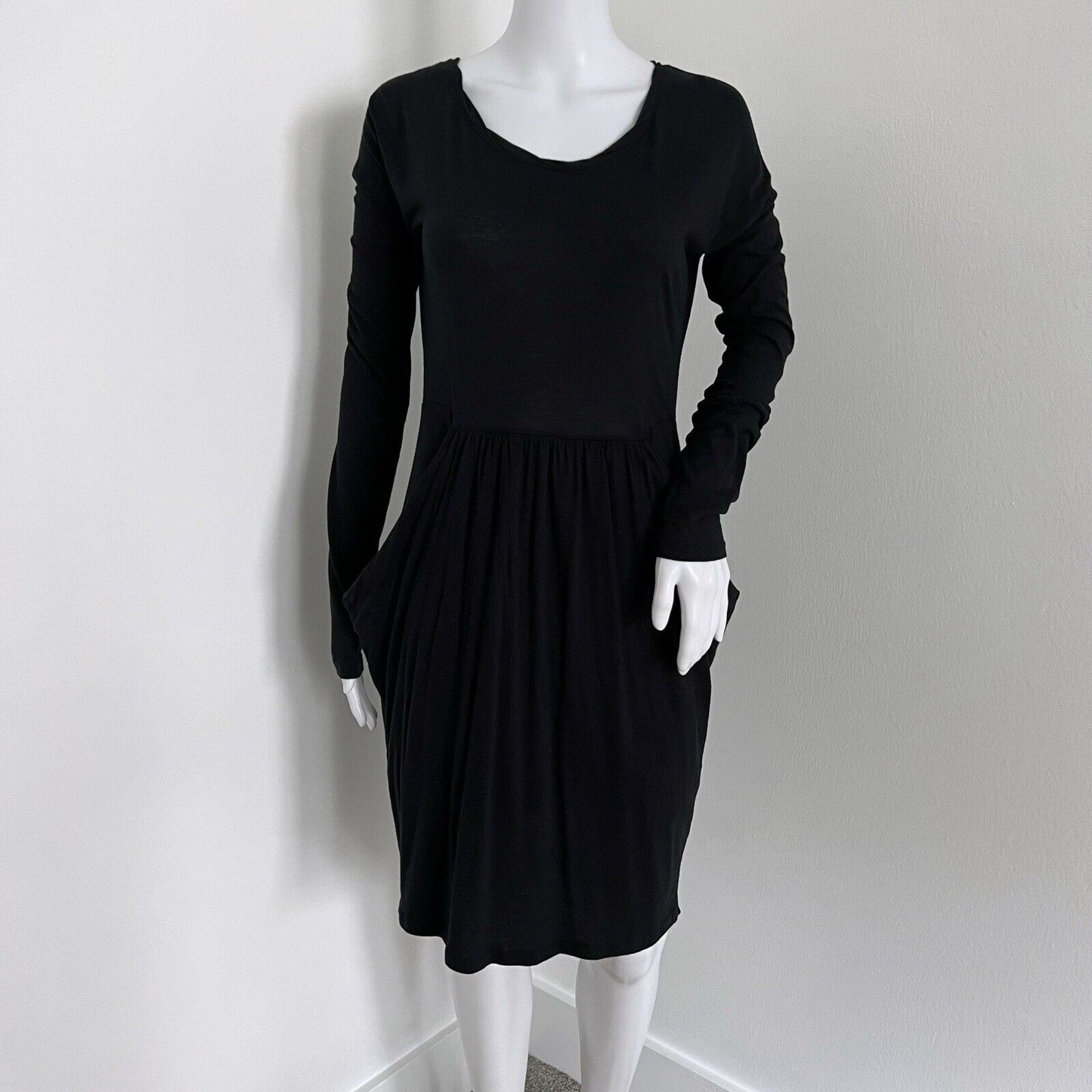 Peruvian Connection Martine Tunic Dress Size S Black Pockets Pima Cotton Modal