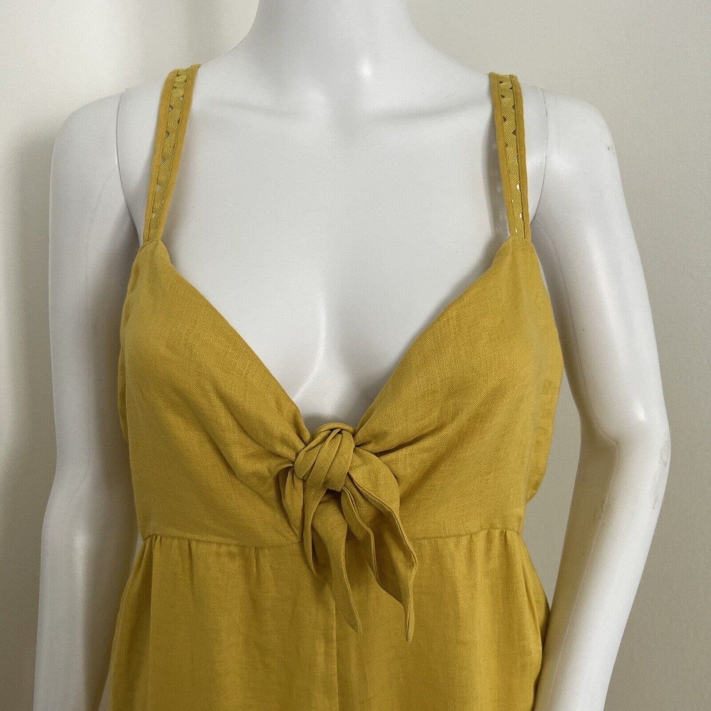 Scotch & Soda Women's Jumpsuit Size XL Pineapple Yellow 100% Linen Wide Leg