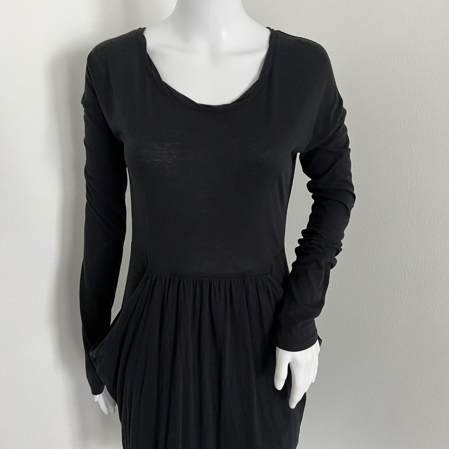 Peruvian Connection Martine Tunic Dress Size S Black Pockets Pima Cotton Modal