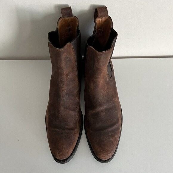 Franceschetti Barneys Men's Cognac Chelsea Boots Size 43.5 10.5 Leather Italy