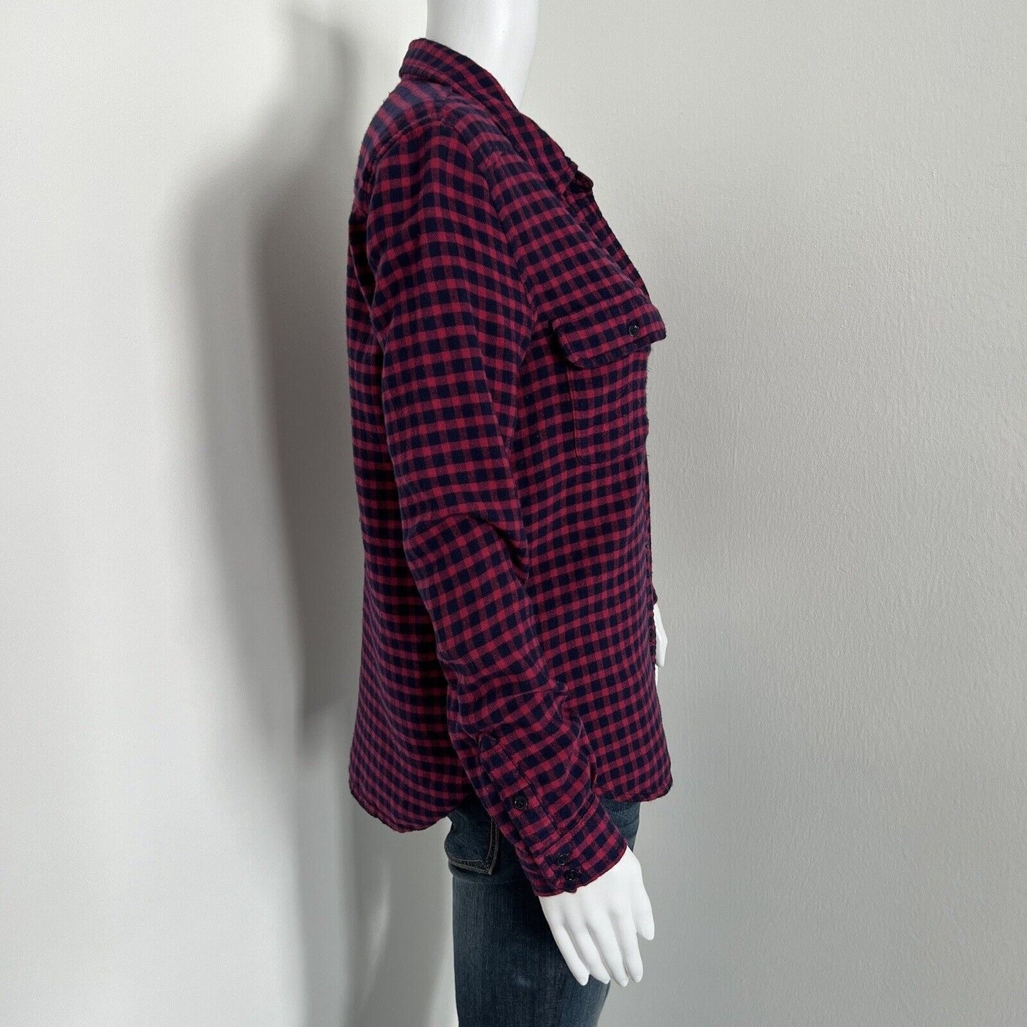 Paige Women's Flannel Trudy Shirt Size S Red Blue Cerise Dark Ink Long Sleeve