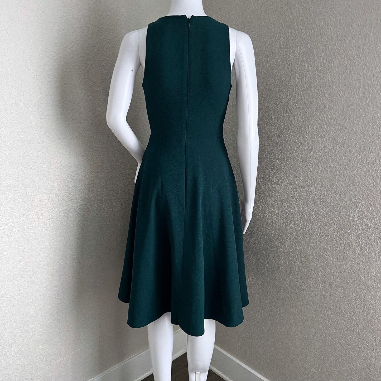 Dress the Population Catalina Fit Flare Cocktail Dress Size XS Pine Green Pocket