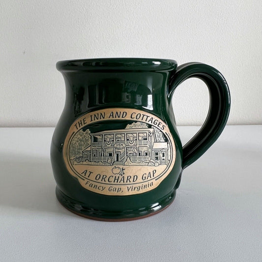 Deneen Pottery Mug 2007 Inn Cottages Orchard Gap Fancy Gap VA Hand Thrown Green