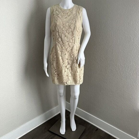 3.1 Phillip Lim Women's Dress Size 8 Beige Nude Sheath Floral Lace Wedding Guest