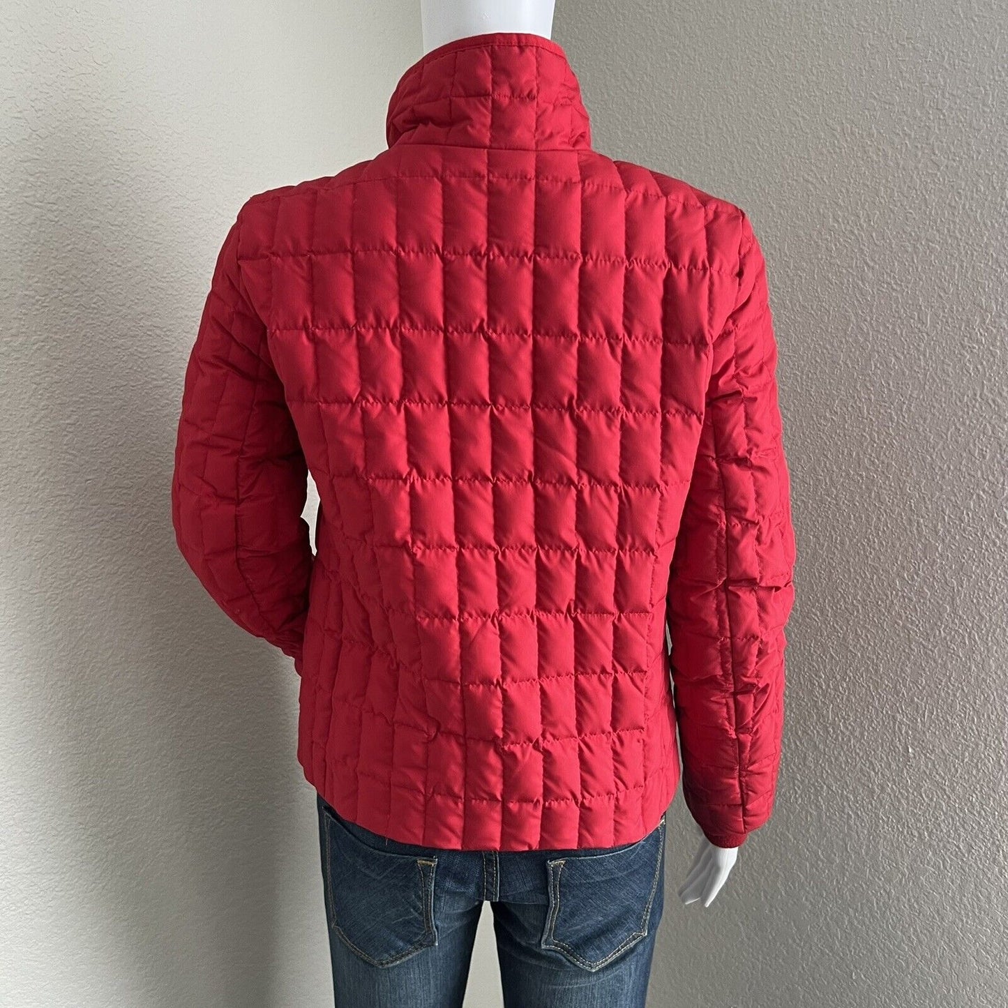 J. Crew Women's Goose Down Puffer Jacket Size XS Red Quilted 97326