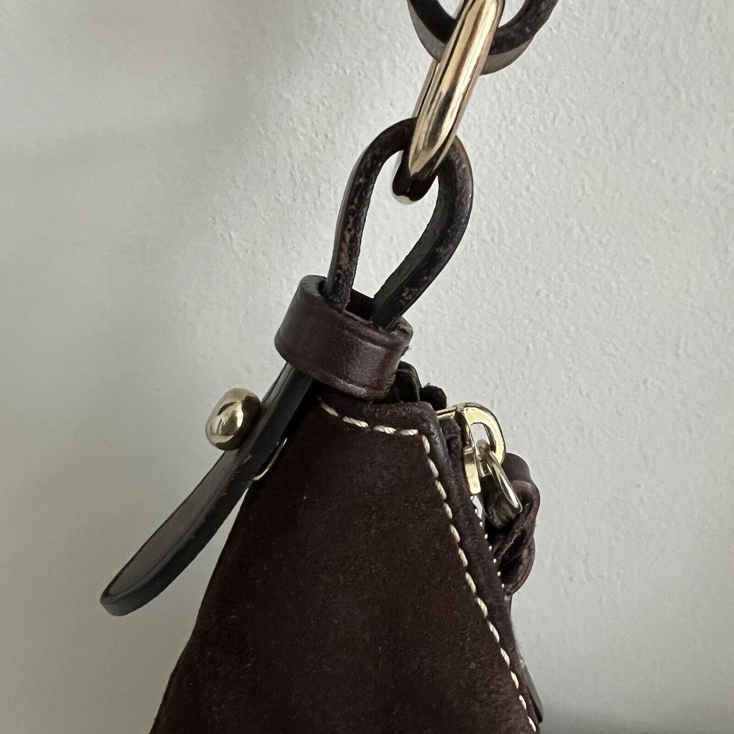 Dooney & Bourke Dillen Medium Pocket Sac Brown Suede Leather Shoulder Bag