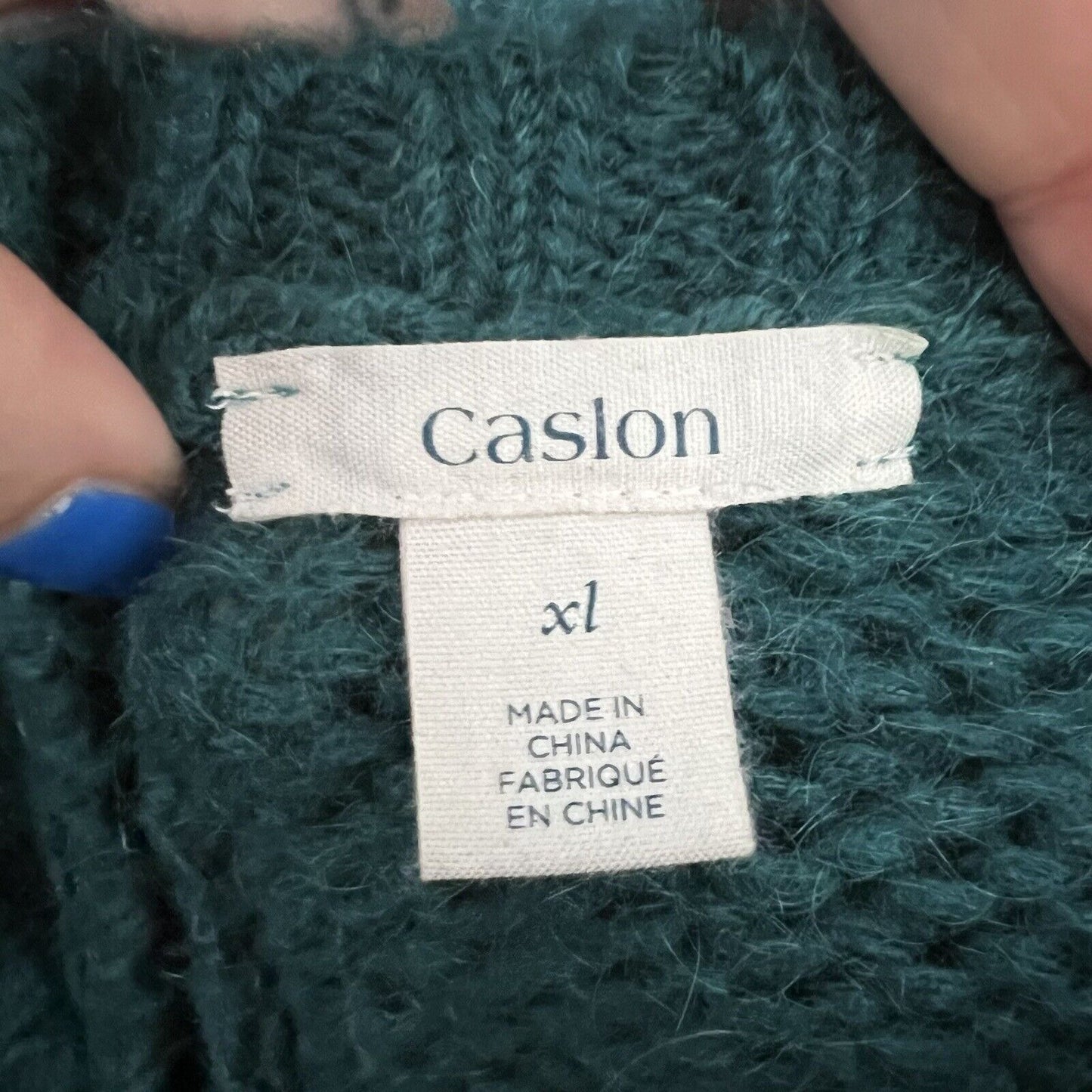 Caslon Women's Sweater Size XL Green Soft Mohair Blend Soft Cozy