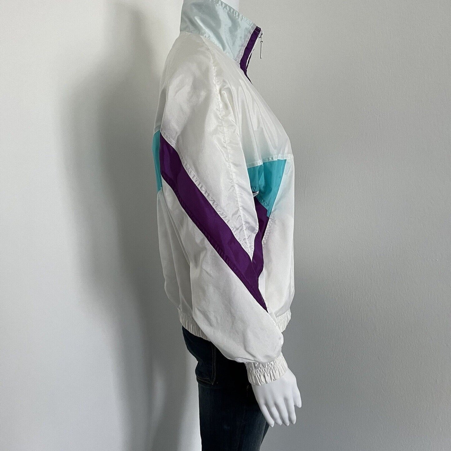 Vintage Puma Machts Mit Qualitat Women's Windbreaker Jacket Size M White Purple