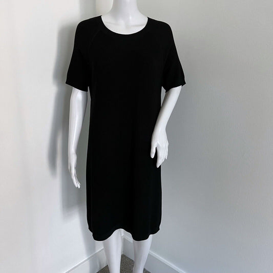 COS Women's Casual Dress Size S Black Thick Short Sleeve Waffle Weave Knit