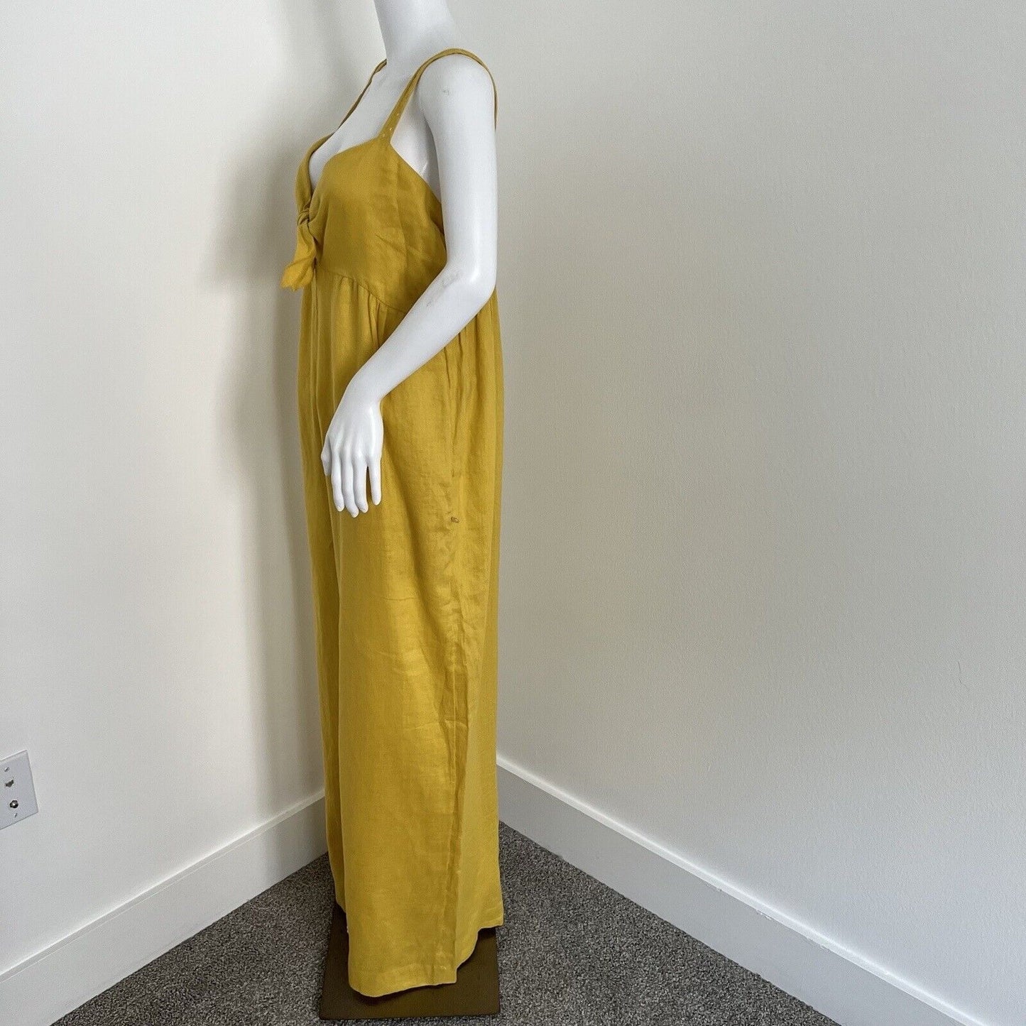 Scotch & Soda Women's Jumpsuit Size XL Pineapple Yellow 100% Linen Wide Leg