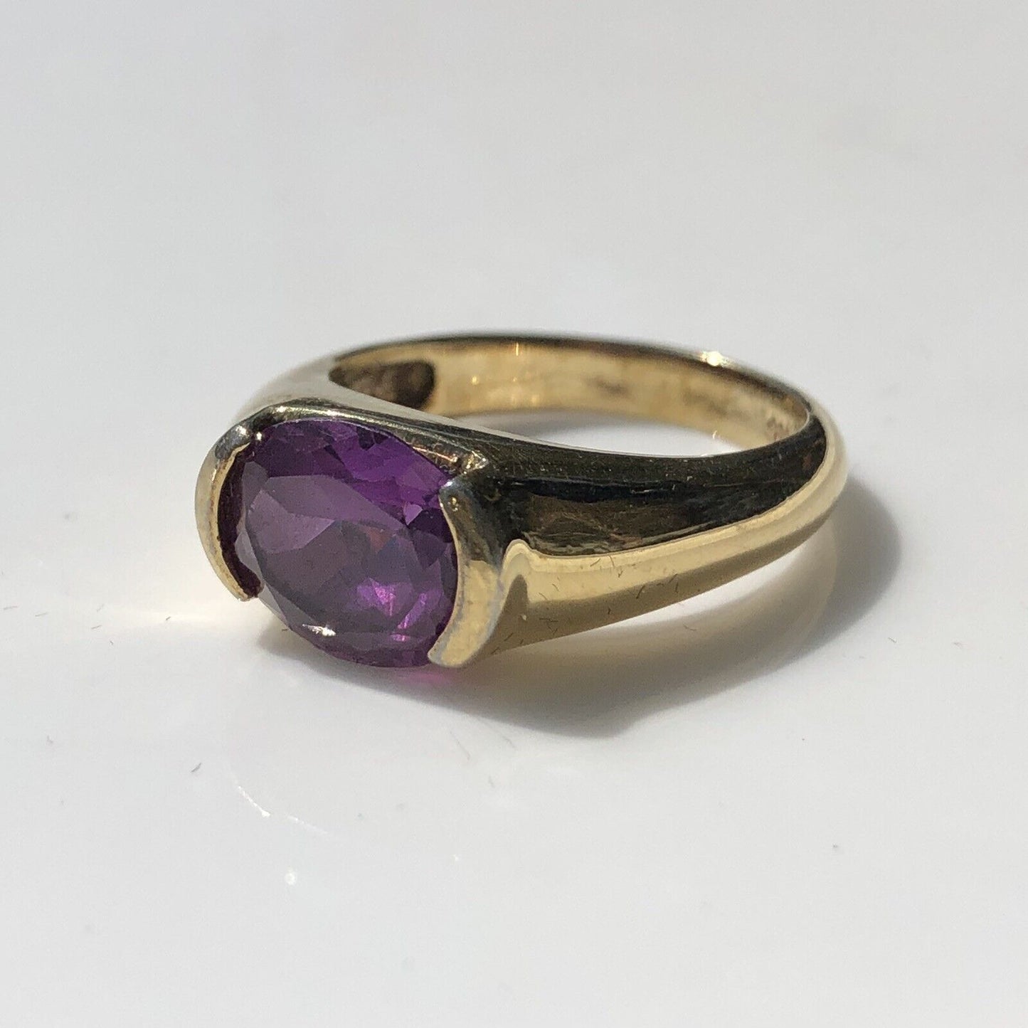 Vintage Chateau D'Argent Ring Size 8.5 Purple Sapphire Vermeil Sterling Silver