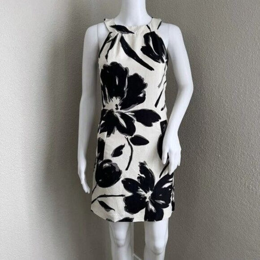 Michael Kors Collection Women's Dress 0 Floral Halter Body Con Black Mini Italy