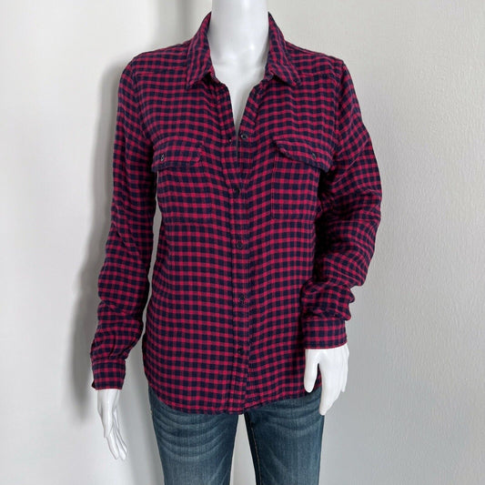 Paige Women's Flannel Trudy Shirt Size S Red Blue Cerise Dark Ink Long Sleeve