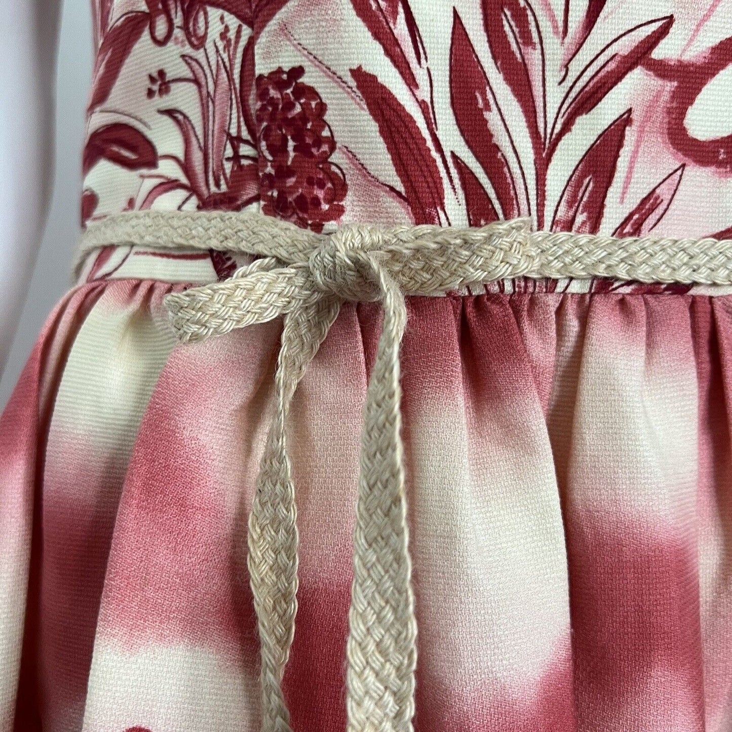 David Meister Dress Size 8 Pink Strapless Cocktail Tea Party Belted Unique Print