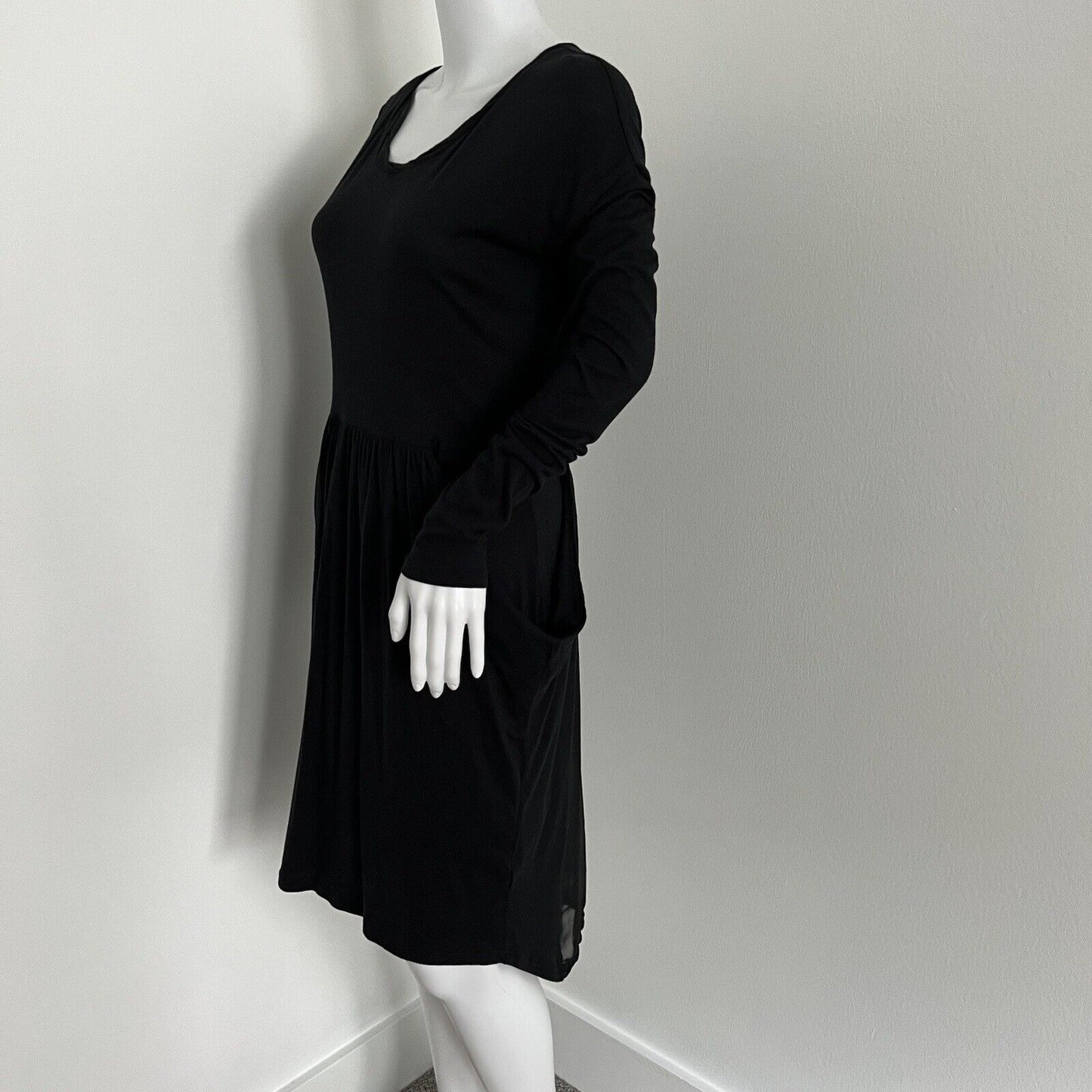 Peruvian Connection Martine Tunic Dress Size S Black Pockets Pima Cotton Modal