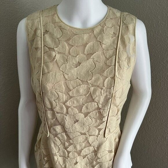 3.1 Phillip Lim Women's Dress Size 8 Beige Nude Sheath Floral Lace Wedding Guest