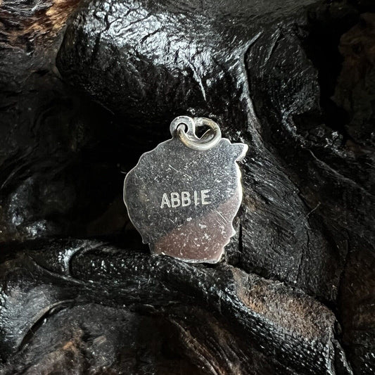 Vintage Danecraft Sterling Silver Charm Abbie Girl Baby Daughter Child Family