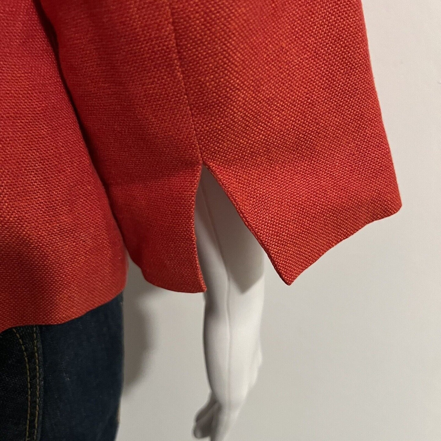 MaxMara Max Mara Women's Jacket Size 12 Red Orange Linen Two Button Italy