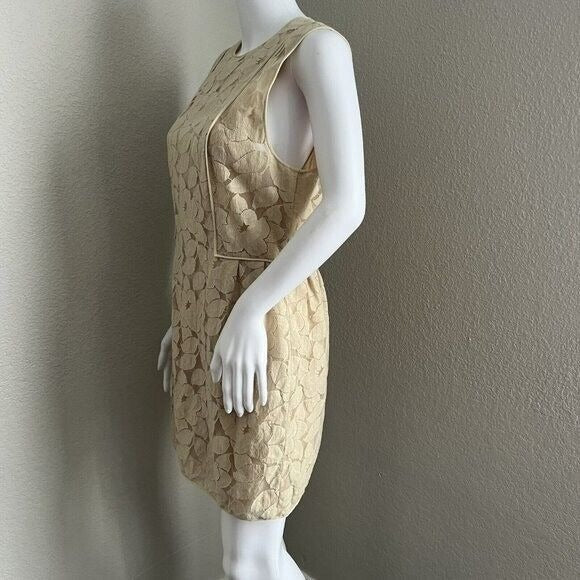 3.1 Phillip Lim Women's Dress Size 8 Beige Nude Sheath Floral Lace Wedding Guest