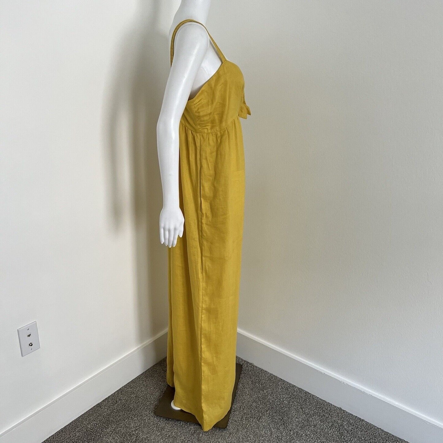 Scotch & Soda Women's Jumpsuit Size XL Pineapple Yellow 100% Linen Wide Leg