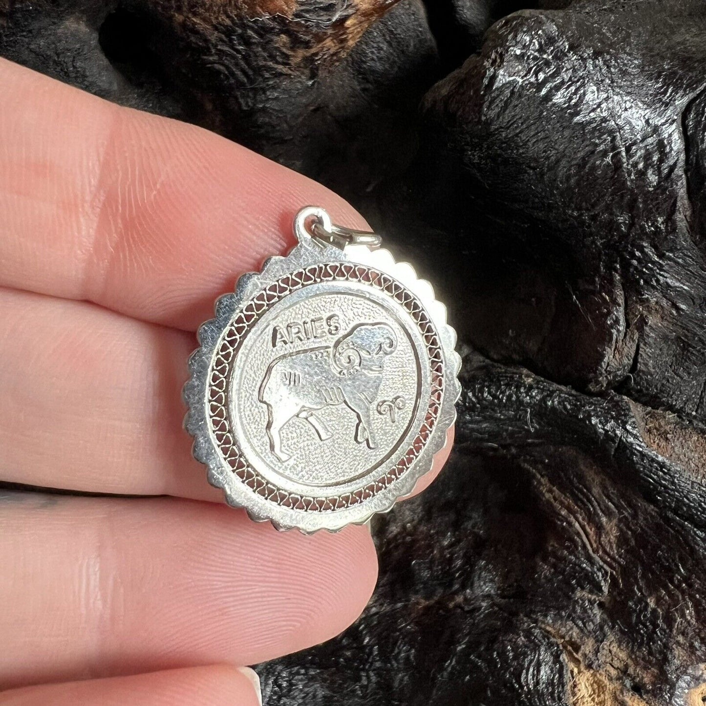 Vintage Sterling Silver Aries Charm Astrology Ram Zodiac Fire Strength Energy