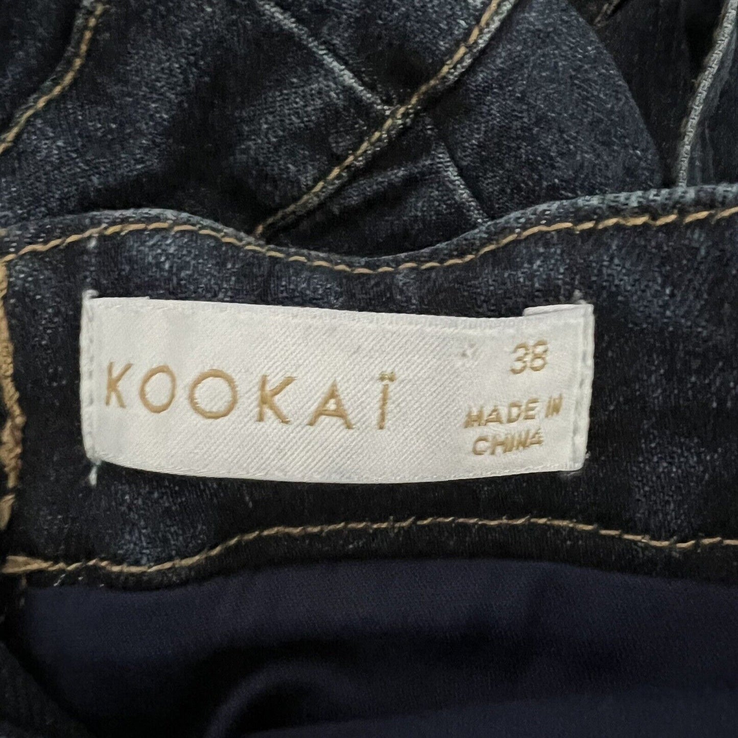 Kookai Women Casella Dress Size 6 38 True Indigo Blue Denim Stretch Square Neck