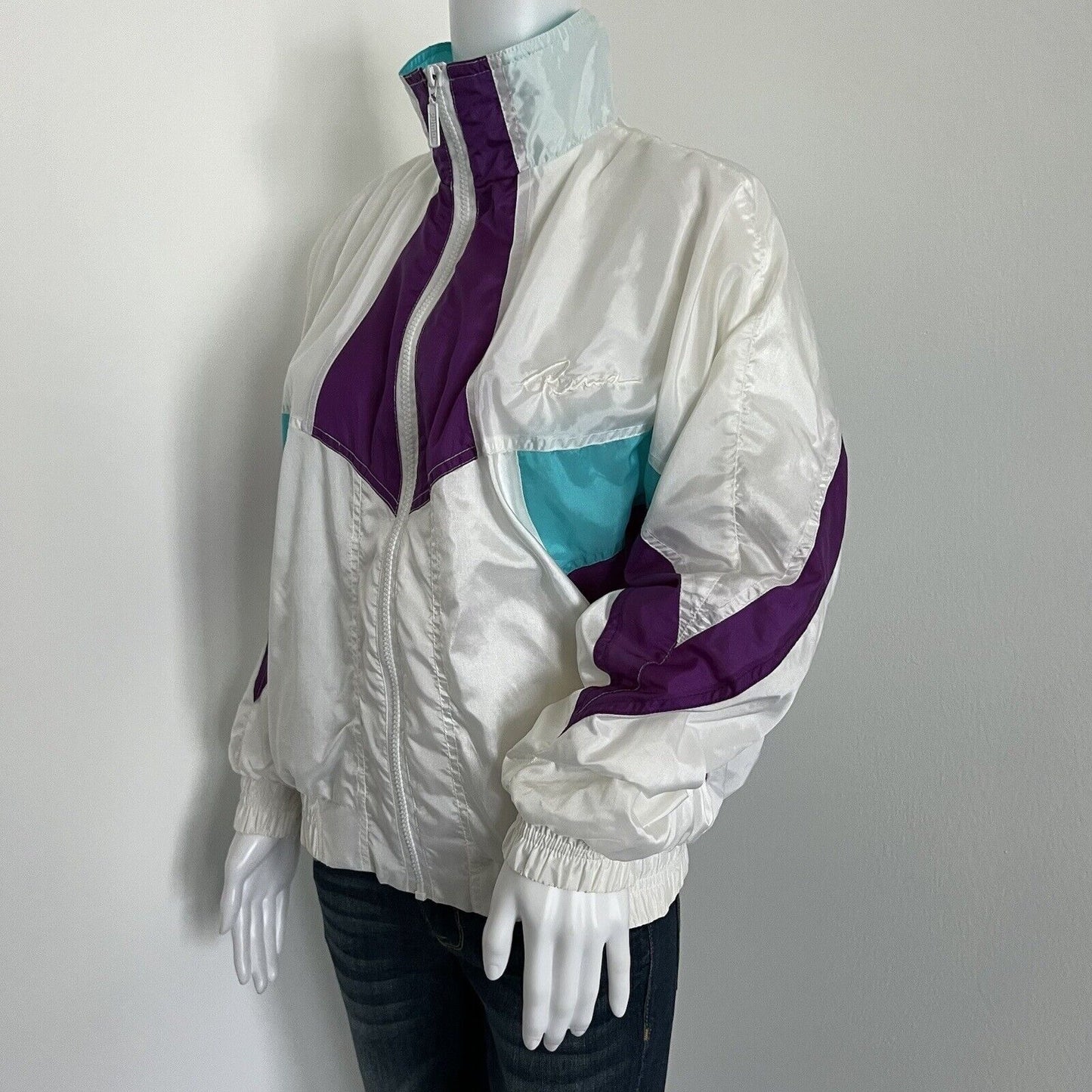 Vintage Puma Machts Mit Qualitat Women's Windbreaker Jacket Size M White Purple