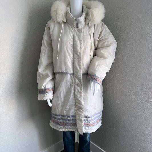 Vintage Northern Sun Women Fur Hood Parka Plus Size 18 Slightly Metallic Canada