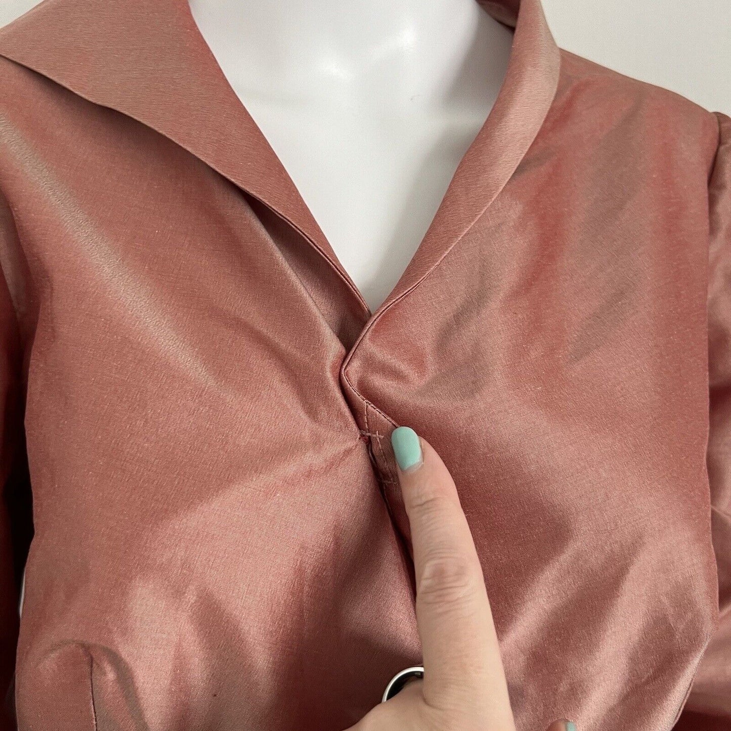 Vintage Robert Danes Women's Jacket Size 6 Dusty Pink Silk Asymmetrical Art