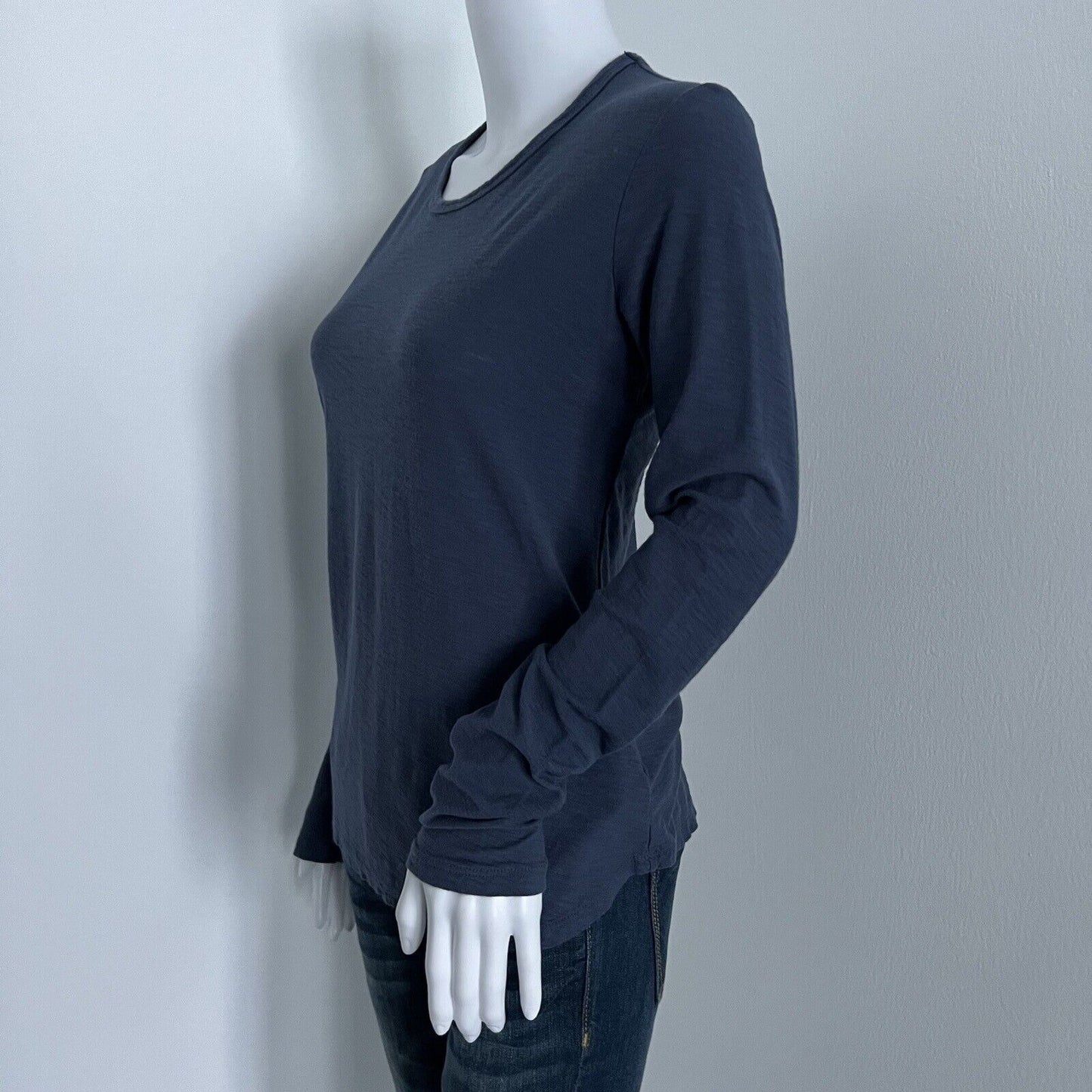 James Perse Standard Women's Estilo Crewneck Size 1 S Blue Long Sleeve