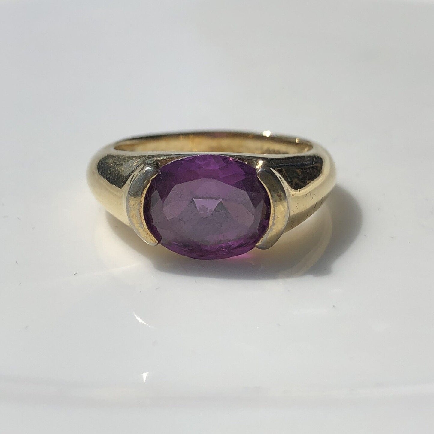 Vintage Chateau D'Argent Ring Size 8.5 Purple Sapphire Vermeil Sterling Silver