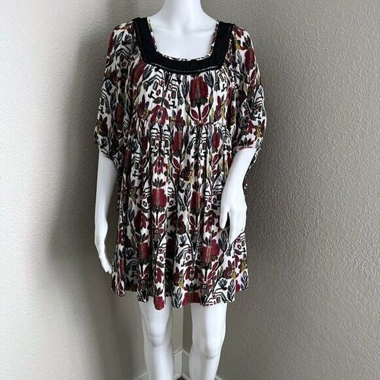 Holding Horses Anthropologie Dress Size S Isere Swing Square Neck Floral