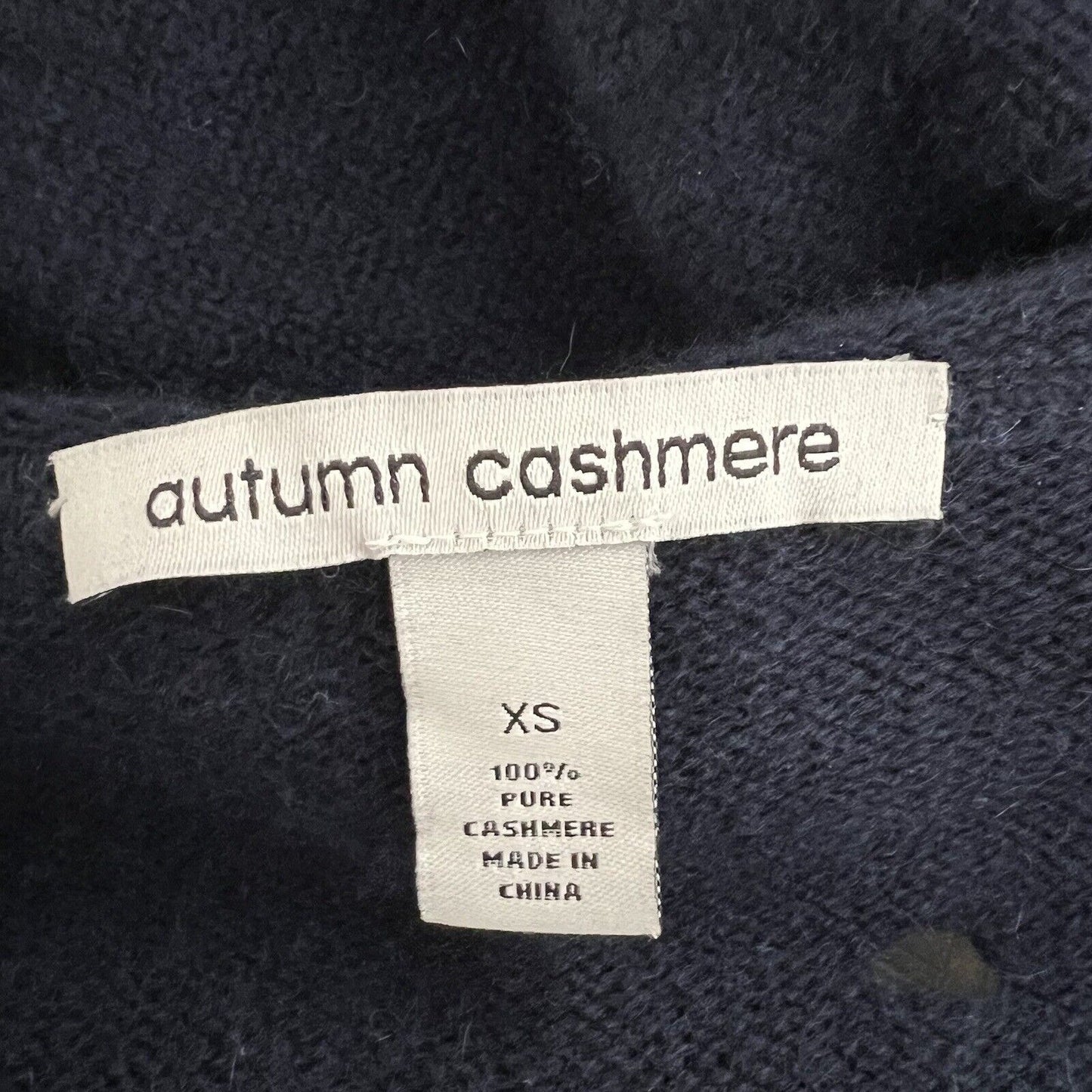 Autumn Cashmere Women's Hoodie Sweater Size XS Blue 100% Cashmere Distressed