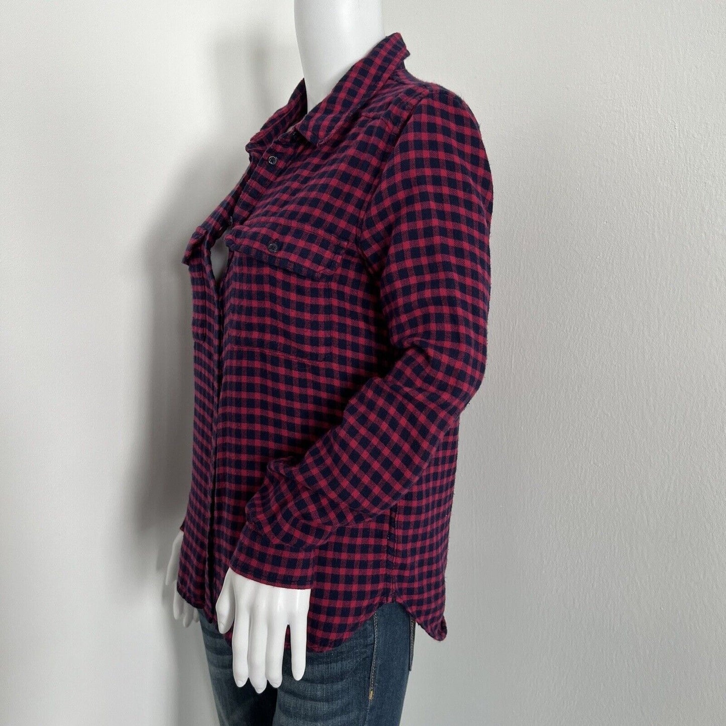 Paige Women's Flannel Trudy Shirt Size S Red Blue Cerise Dark Ink Long Sleeve