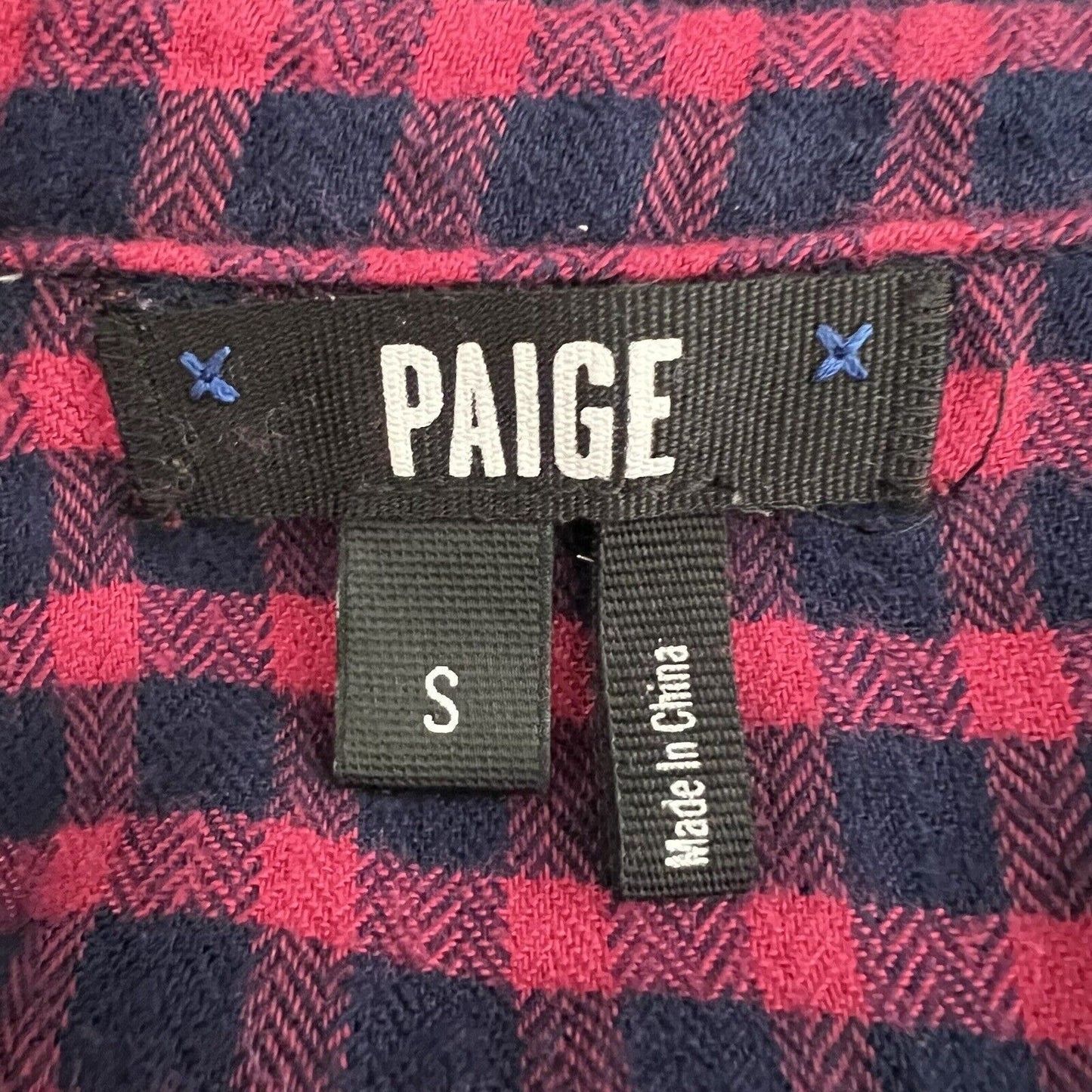 Paige Women's Flannel Trudy Shirt Size S Red Blue Cerise Dark Ink Long Sleeve