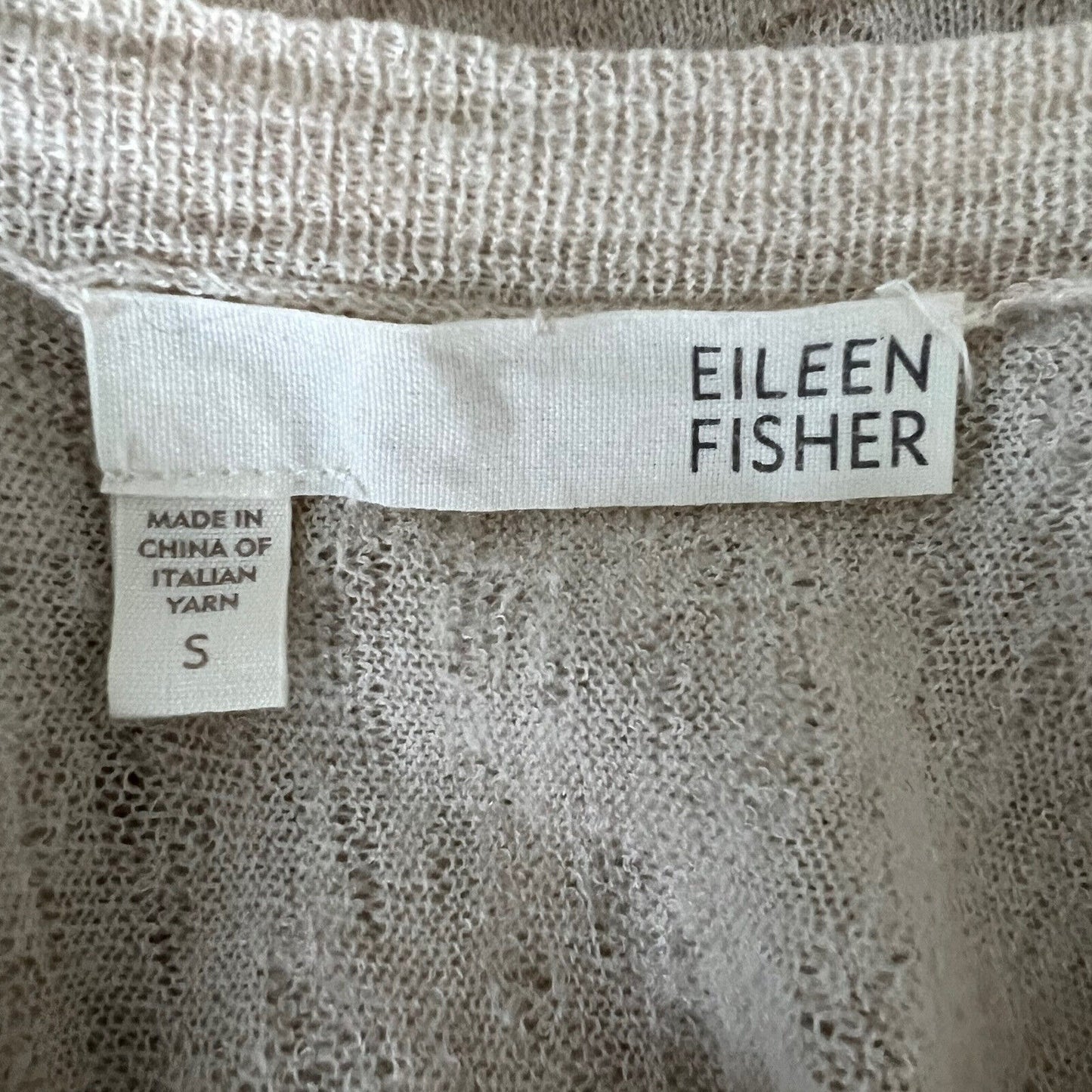 Eileen Fisher Women Sweater Size S Beige Wool Camel Scoop Neck Minimal Neutral