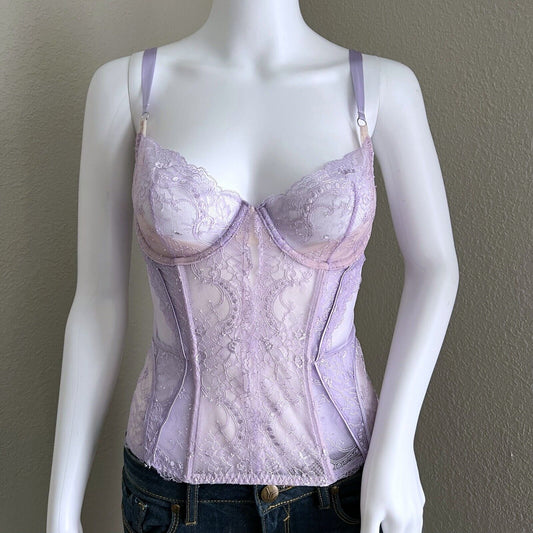 Victoria’s Secret Designer Collection Fairy Corset Size 34 C Lilac Lingerie Sexy