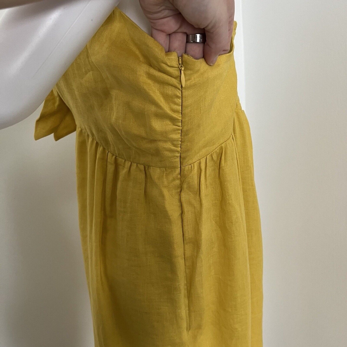 Scotch & Soda Women's Jumpsuit Size XL Pineapple Yellow 100% Linen Wide Leg