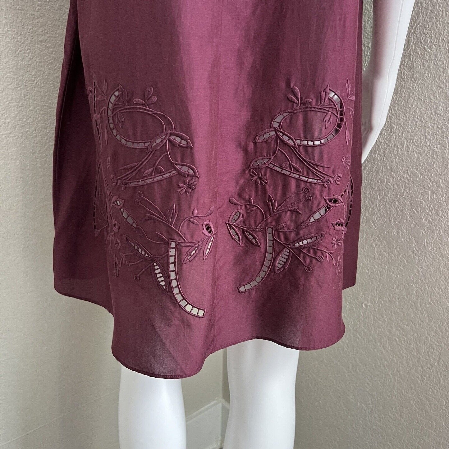 tibi Women's Dress Size XS Merlot Cold Shoulder Floral Cut Out Wedding Guest