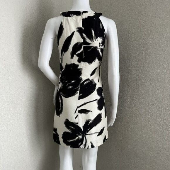 Michael Kors Collection Women's Dress 0 Floral Halter Body Con Black Mini Italy